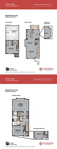 Floor plan $2.55/sq.ft. - Brownstone End with Bonus Room