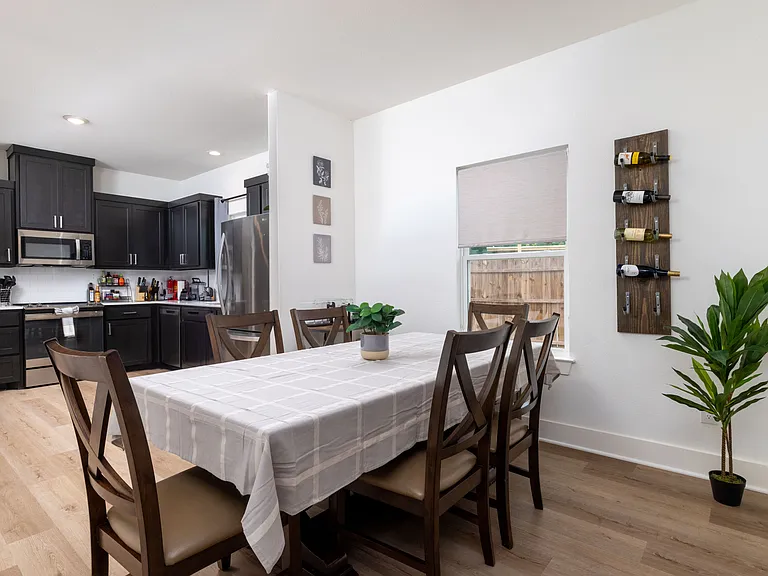 Spend time with friends and family in the dining area seating 6.