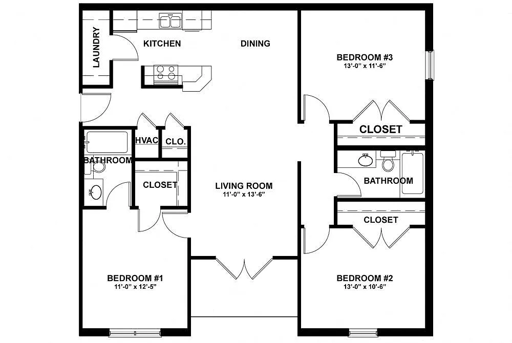 Floor plan 3 Bedroom - Phase 2