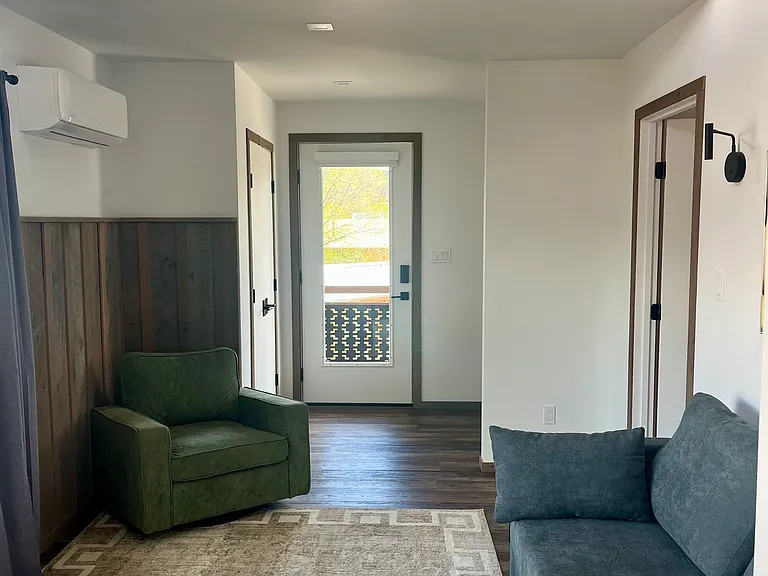 Private entrance to the second floor studio.