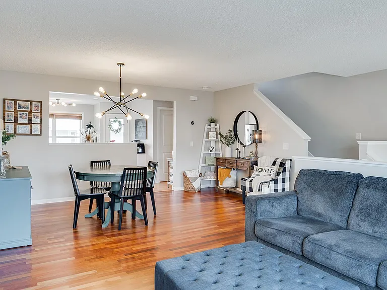 main floor living and dining room
