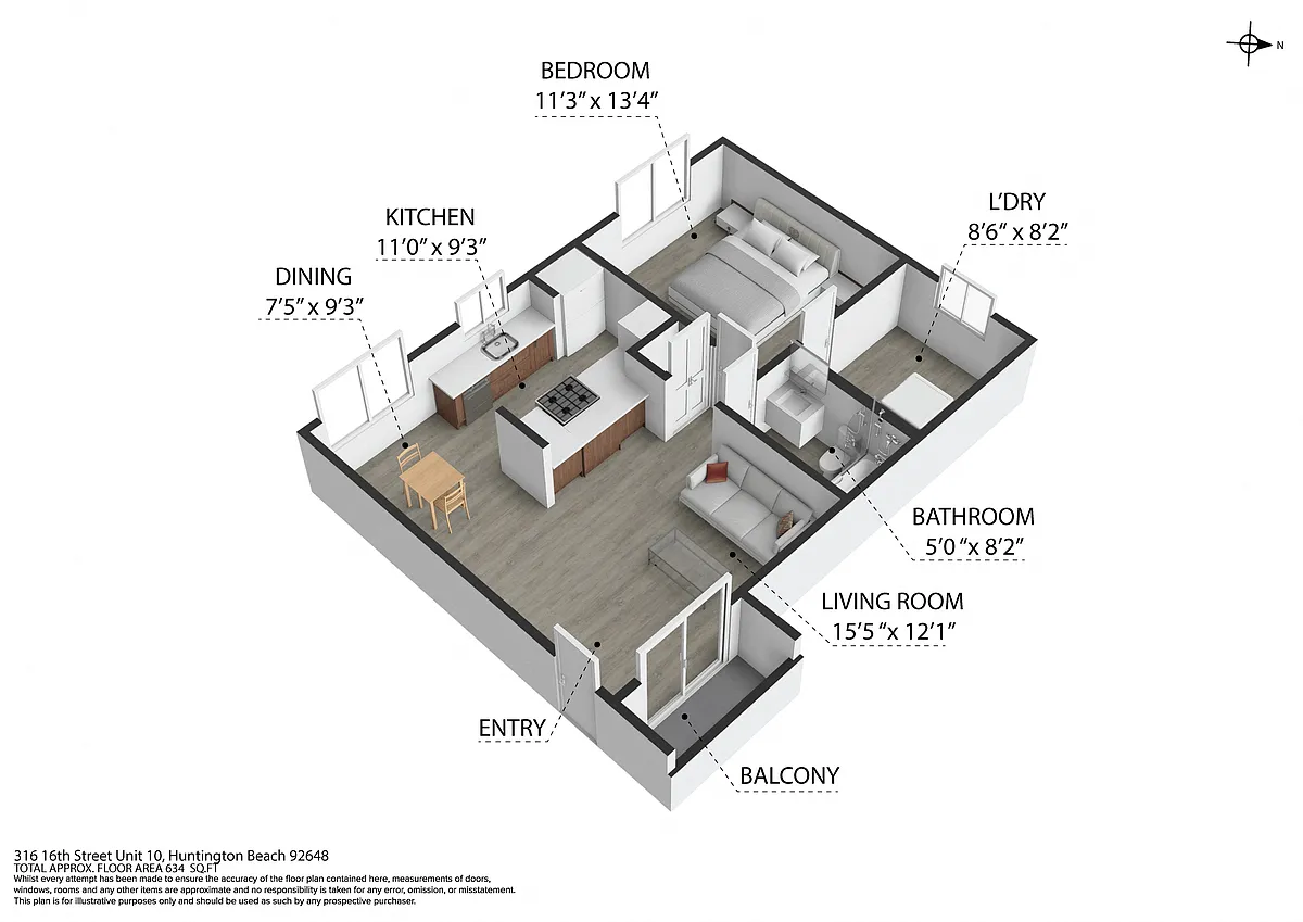 Floor plan 1 Bedroom 1 Bathroom