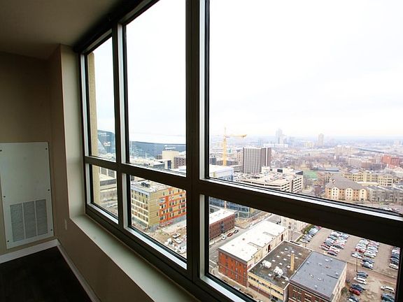 Views of US Bank Stadium from living room.