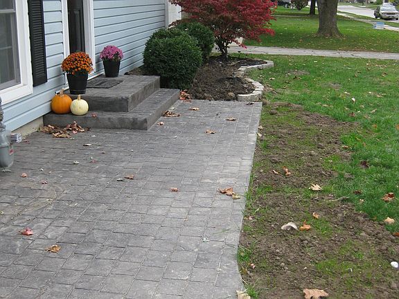Stamped Concrete Front Patio