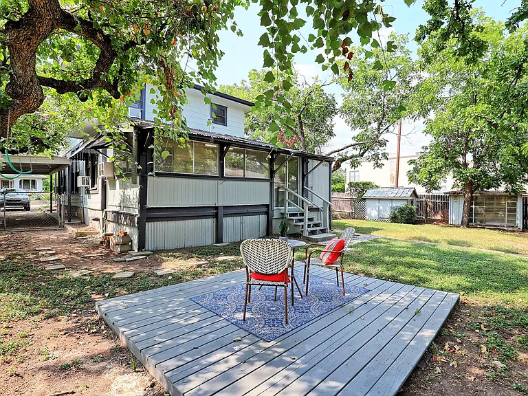 Shared yard with deck