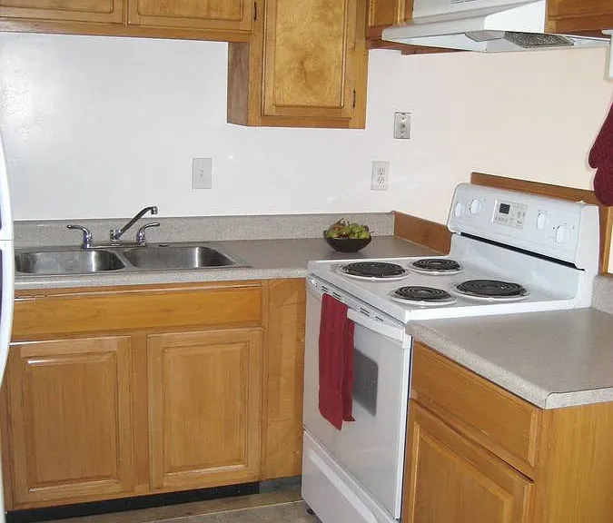 This is kitchen from the other apartment here. Both units have lots of space in bedrooms, living room and kitchen area.