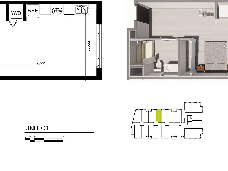 Studio 2D/3D Floor Plan - Studio A Studio 2D/3D Floor Plan - Studio A