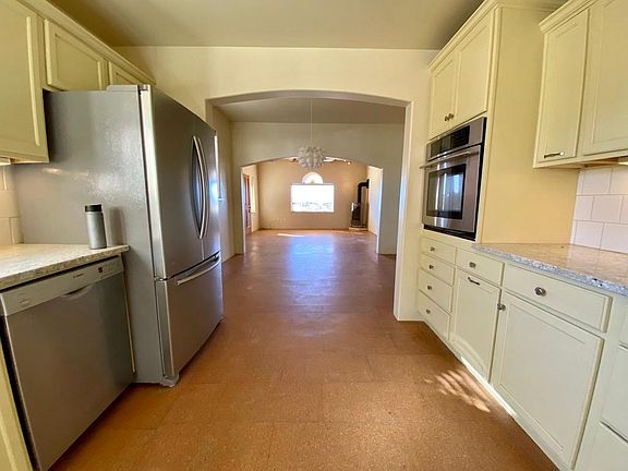 The view from the kitchen to the living room