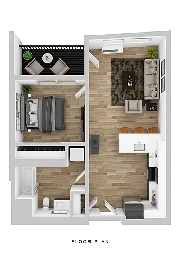 Floor plan Sitka - 1 Bed E Small Balcony