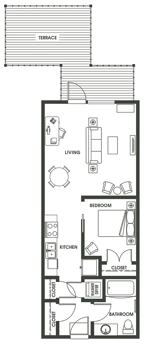 Floor plan Open 1 Bed O1