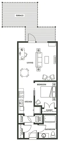 Floor plan Open 1 Bed O1