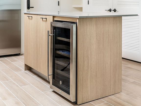 Stainless steel wine fridge in select homes