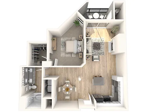 Floor plan A1 896 | 1 Bed | 1 Bath