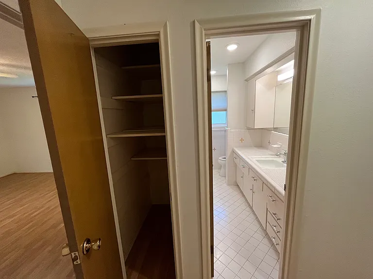 Hall closet and bathroom