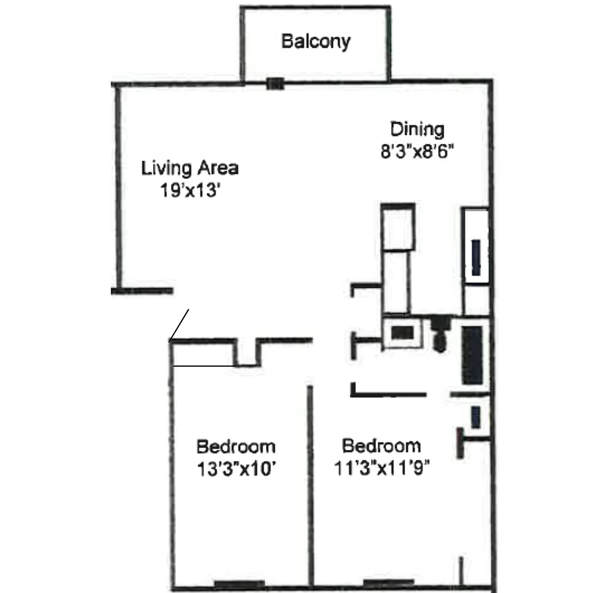 Floor plan 2 Bedroom B
