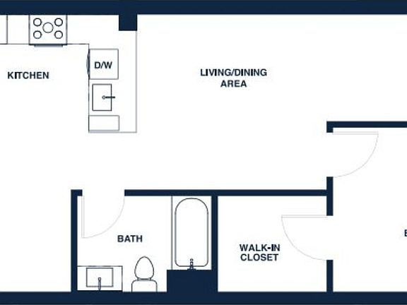 734 sq ft, den, large closet in bedroom, balcony