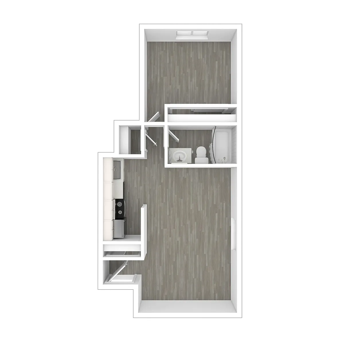 Floor plan One Bedroom, One Bathroom (Standard)