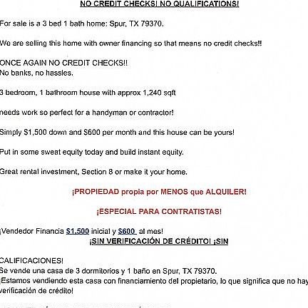 $1,500.00 Down
600. a month

