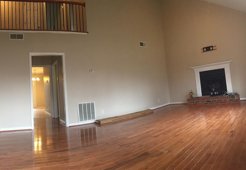 Living room with new hardwood floor
