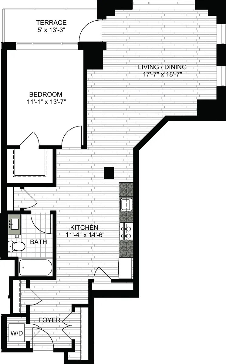 Floor plan 1 Bedroom Z