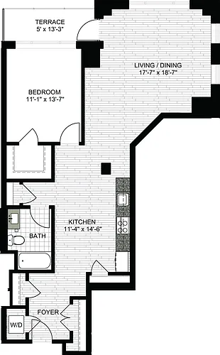 Floor plan 1 Bedroom Z