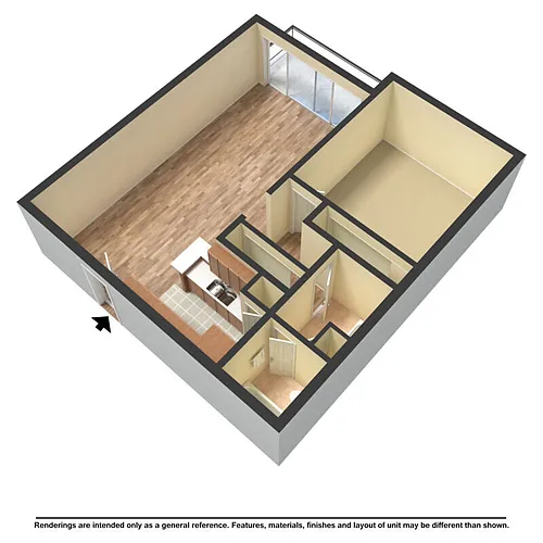 Floor plan 1X1E1R