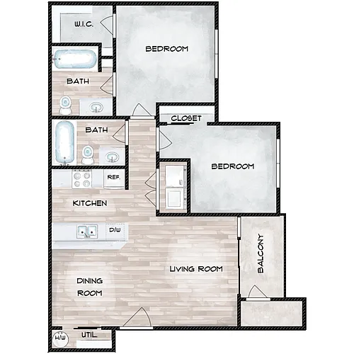 Floor plan B1 2X2