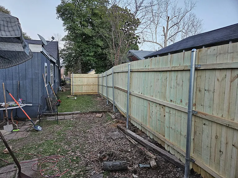 New fence in backyard