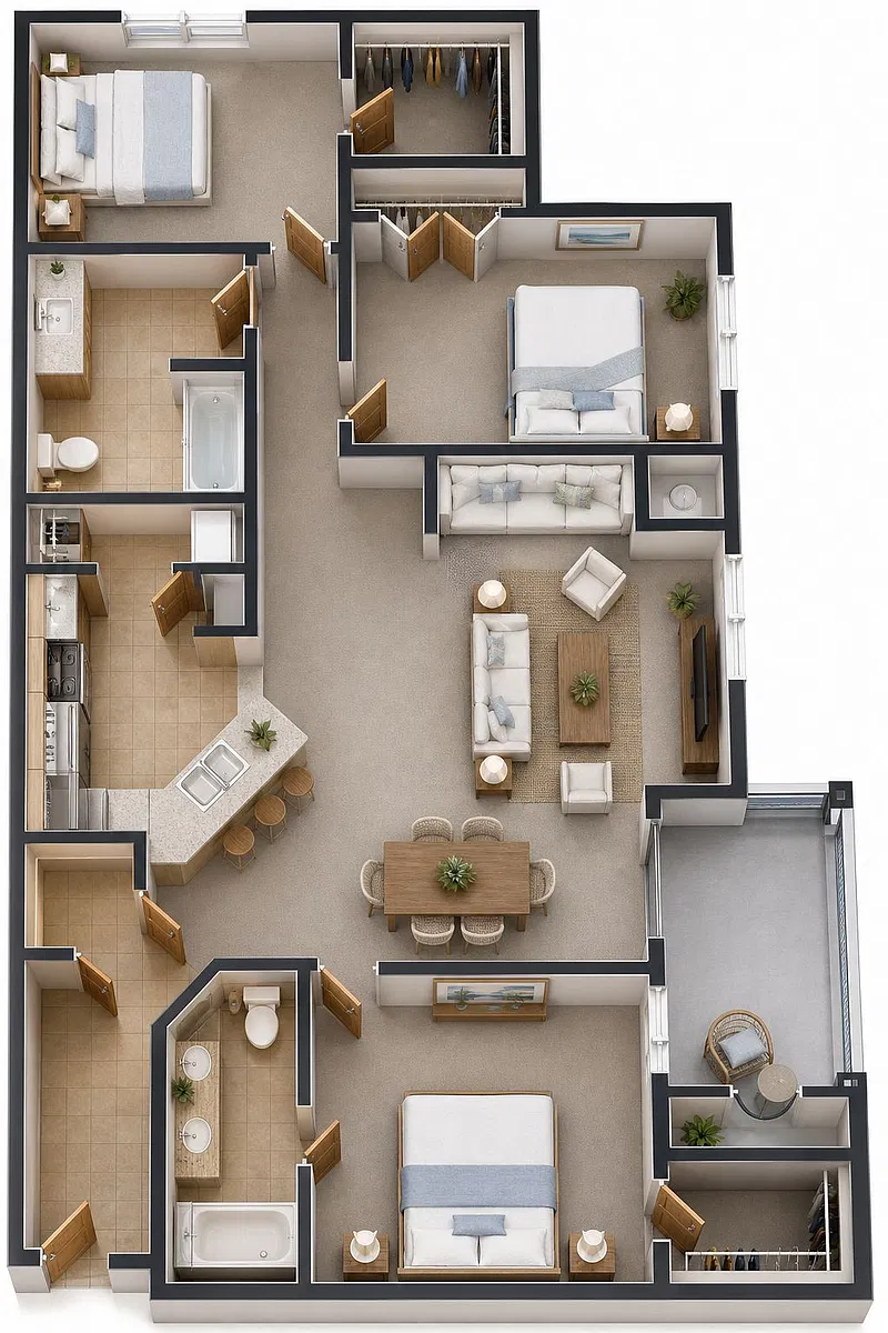 Floor plan 3 Bed 2 Bath
