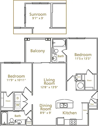 Floor plan Hampton Sunroom