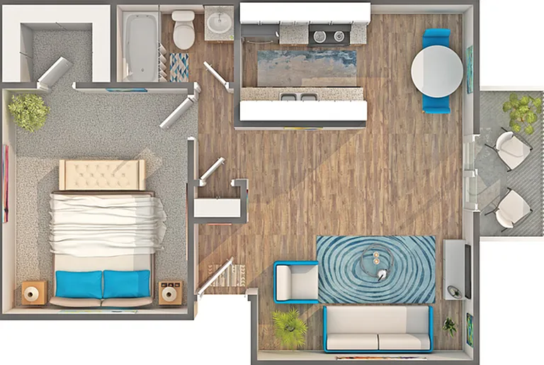 Carmichael | 1-Bedroom Floorplan Carmichael | 1-Bedroom Floorplan