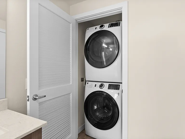 In-home washer and dryer for added convenience. In-home washer and dryer for added convenience.