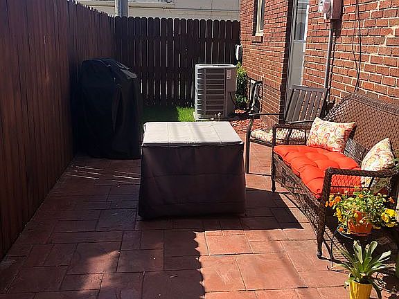 Patio with East entrance 
