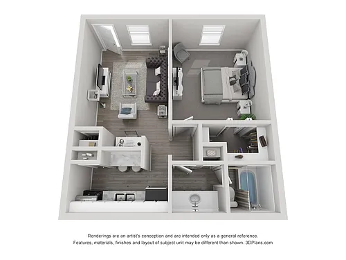 Floor plan 1x1 Small- Standard