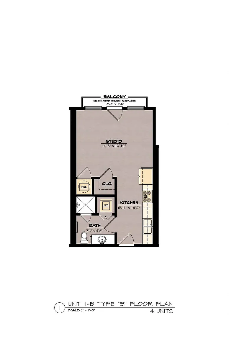 Floor plan THE TAP ROOM 1B