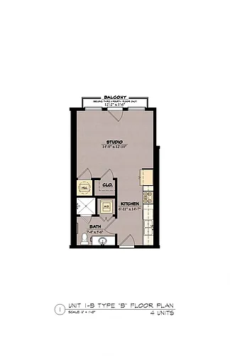 Floor plan THE TAP ROOM 1B