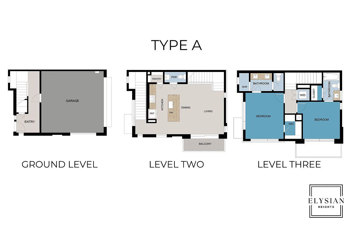 Floor plan Two Bedroom Two Bathroom Townhome