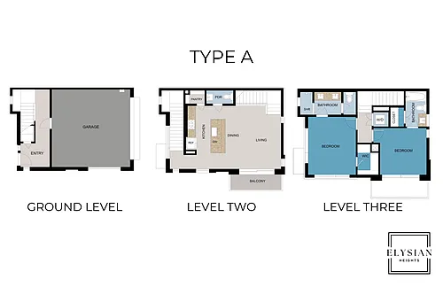 Floor plan Two Bedroom Two Bathroom Townhome