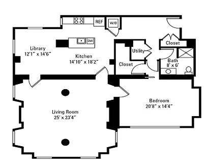 Floor plan 1 Bedroom Penthouse