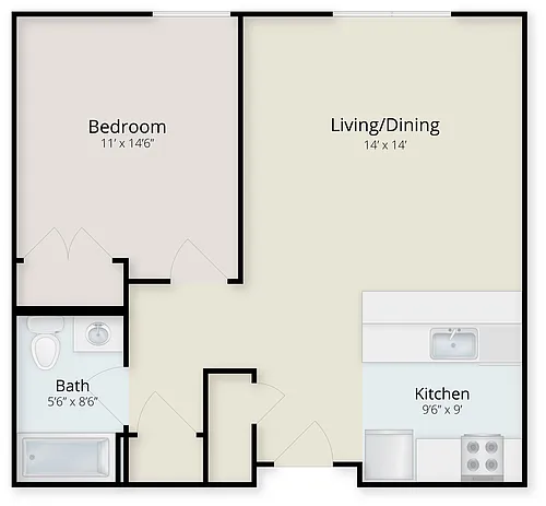 Floor plan One Bedroom A