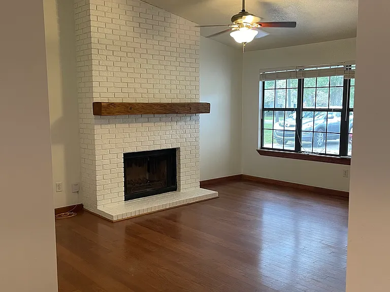 View from dining space into living room