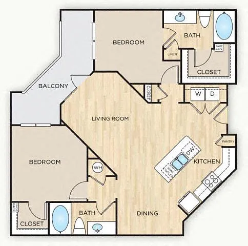 Floor plan The Bogart (2x2)