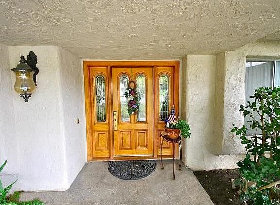 Leaded glass and wood door