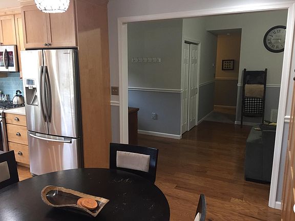 Kitchen view into living room
