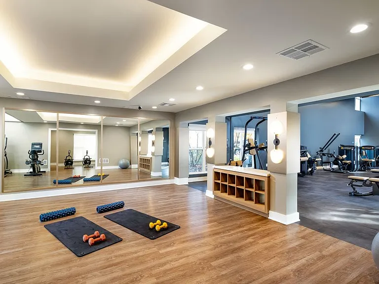 Fitness center with strength and cardio equipment