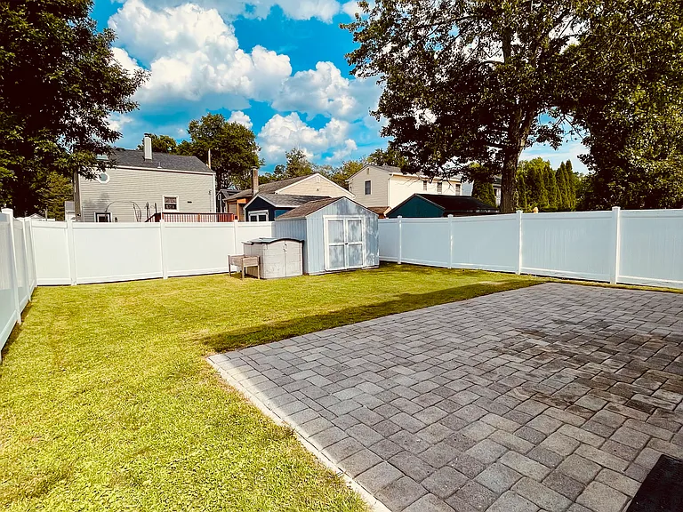 Newly refreshed stone patio
