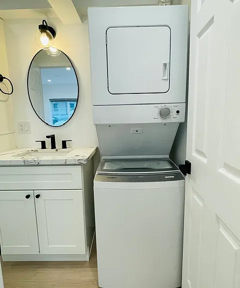Private stacking washer and dryer