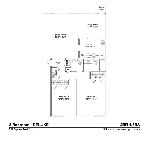 Floor plan 2 Bedroom-D