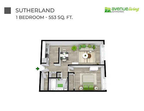Floor plan - 1 Bedroom