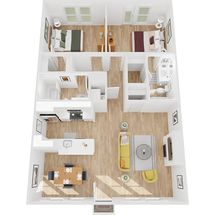 Floor plan 2 Bedroom 2 Bathroom